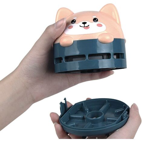Mini aspirateur de bureau, mini aspirateur miettes, aspirateur sans fil à faible bruit et économie d'énergie rechargeable par USB pour nettoyer les miettes, bleu