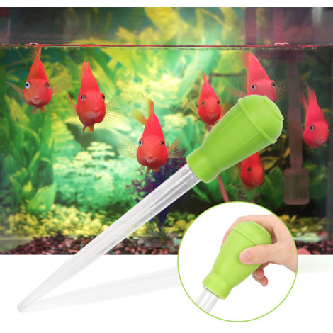 Mini Aspirateur de Nettoyage pour Aquarium Pompe à Eau Manuelle Siphon Vert