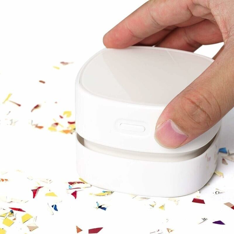 Mini Aspirateur de Table, Rechargeable Aspirateur de Bureau Poussière pour Table Bureau Coussin Voiture Clavier, Ramasse Miette, Avec usb et brosse