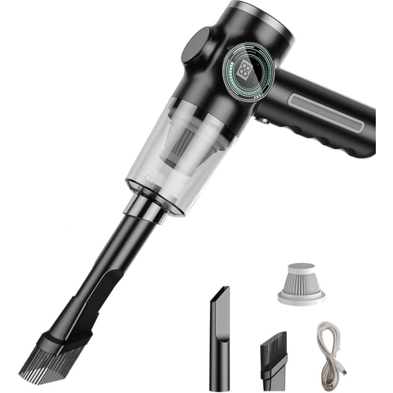 Mini aspirateur de voiture puissant, grand écran de batterie, aspirateur à main sans fil pour un nettoyage en profondeur