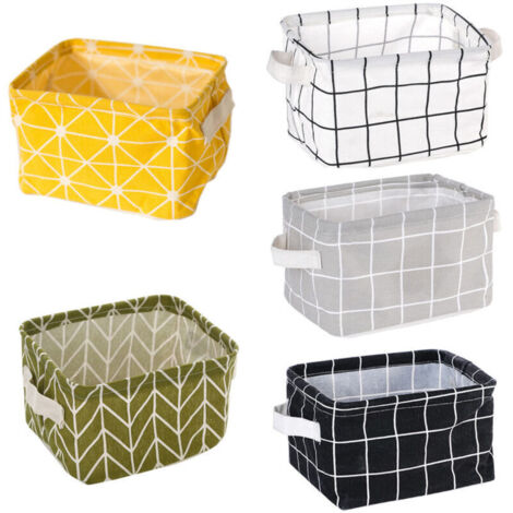 Mini-Aufbewahrungskorb (5er-Set) – Verschiedene Aufbewahrungsboxen für Make-up, Bücher, Babyspielzeug, 20,5 x 16 x 14 cm, Aufbewahrungstasche aus Canvas für die Wohnungseinrichtung