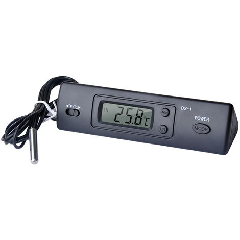 Tragbares Mini Auto Temperaturmessgerät aus Edelstahl Thermometer   Schwarz 