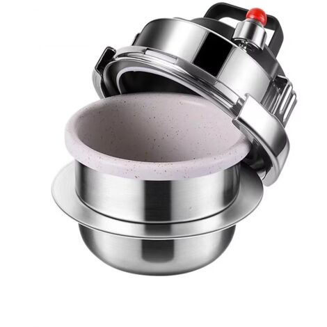 Mini autocuiseur 2 L, robuste et durable, en acier inoxydable de qualité alimentaire, compatible avec les cuisinières à gaz.