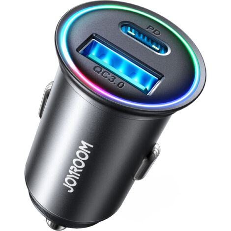 Mini-Autoladegerät 60 W USB-A QC3.0 USB-C PD Schwarz