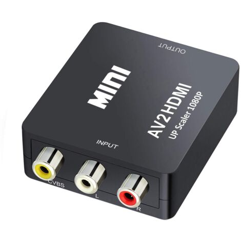 Mini AV RCA CVBS to HDMI Audio Video Adapter Converter, Support 720 1080P for Camera, Xbox 360, PS1, PS2, WII, N64, DVD Player, VHS