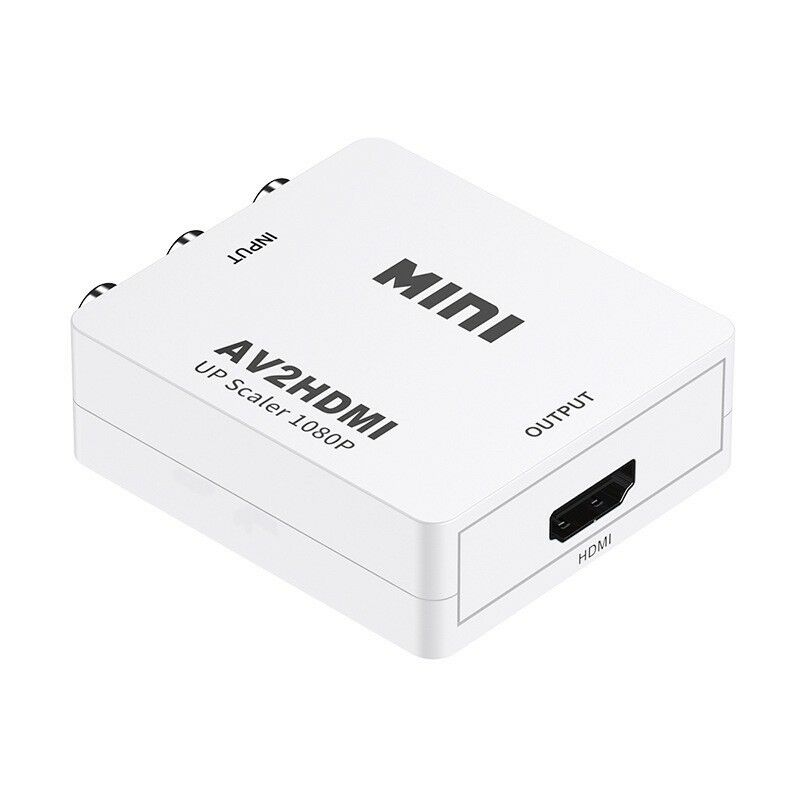 Beijiyi - Mini av rca cvbs vers hdmi Vidéo Audio Convertisseurs Adaptateur Support 720 1080P pour Caméra, Xbox 360, PS1, PS2, wii, N64, Gamecube,
