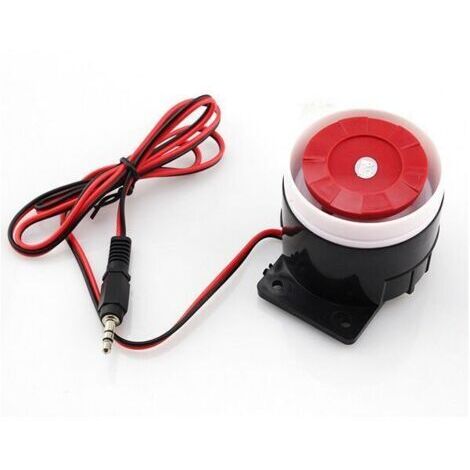 Mini Avertisseur Sonore de Système D'alarme Sonore de Sirène de fil Rouge Rouge pour la Sirène de Sécurité à Domicile 120dB DC 12V Alarme Sonore
