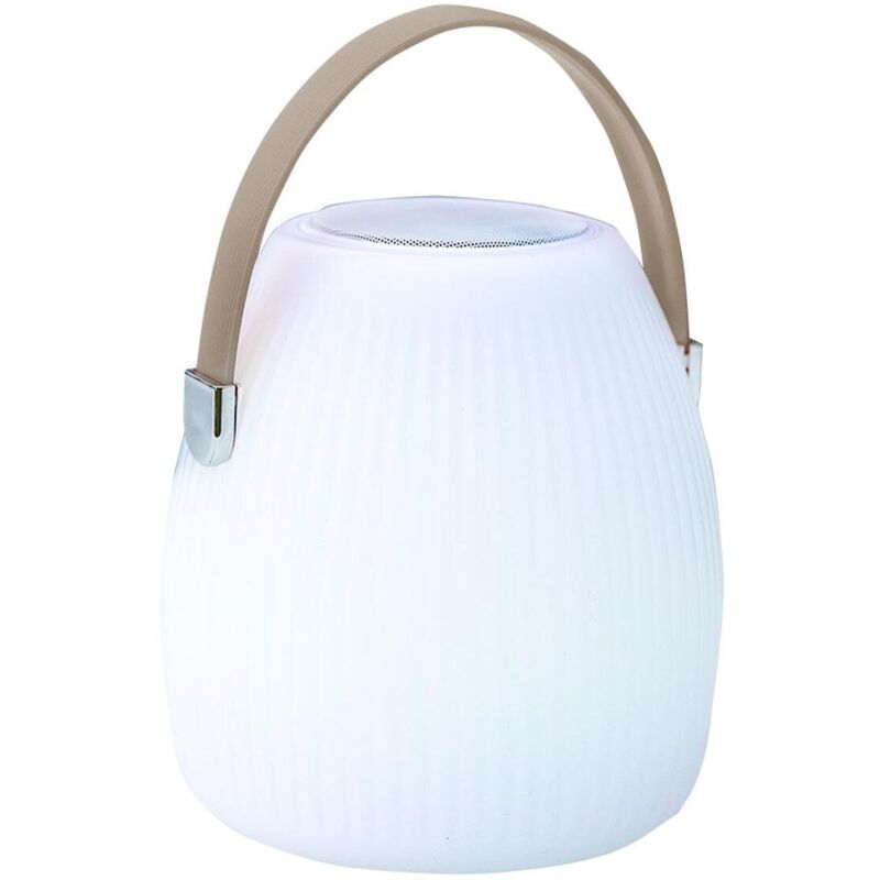 Lumisky - Lampe enceinte bluetooth sans fil may play Beige Polyéthylène H23CM