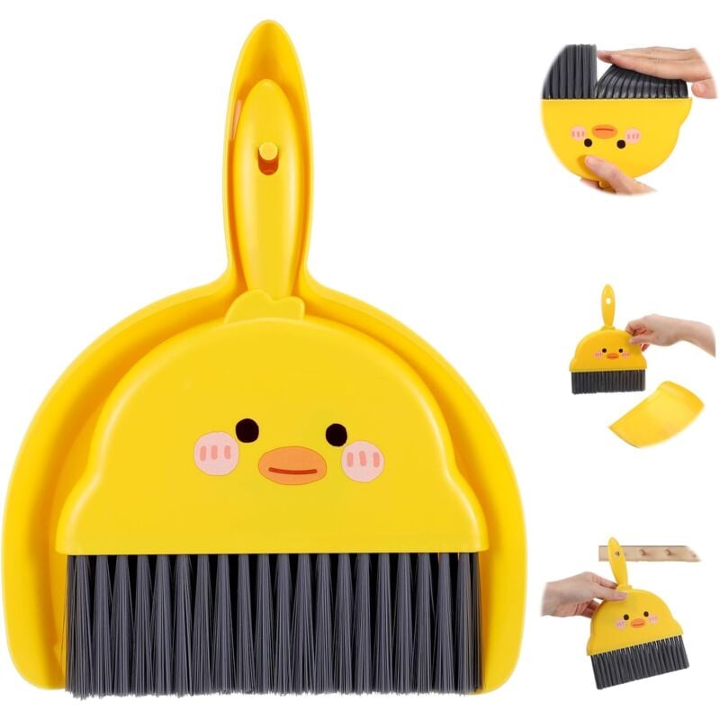 Mini balai et pelle à poussière (jaune)
