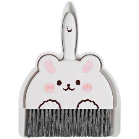 Mini balai et pelle à poussière pour enfants, ensemble de nettoyage mignon avec dessin animé et petit lapin.