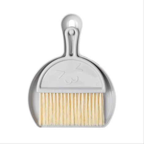 Mini Balai et Pelle pour Table avec Set 80g PP+Nylon Design Suspension Gris pour Bureau et Maison