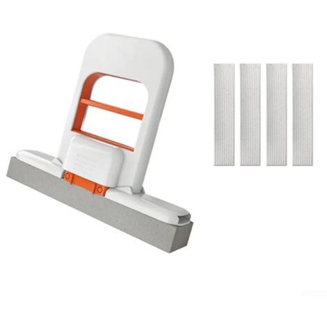 Mini balai pliable avec chiffon remplaçable pour les tâches de nettoyage à la maison, opération manuelle, comprend une brosse et des têtes d'éponge lavables pour une utilisation répétée et le contrôle