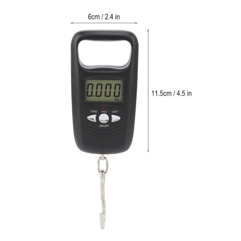 Mini Balance Portatif à Suspension Électronique Digital Noir Haute Précision Pèse-bagages ABS