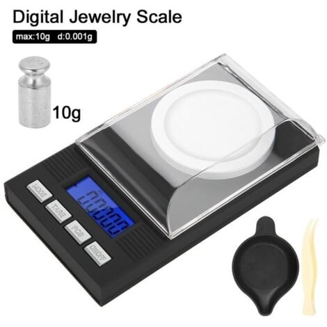 Mini balance portative de bijoux de poche de haute précision 0.001g avec affichage numérique LED (10g) CYAN5900