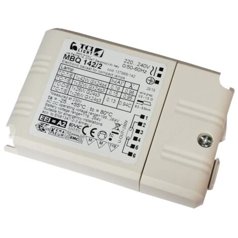 Mini balasto electrónico TCI MBQ 142/2 1X26-32-42 137968/142