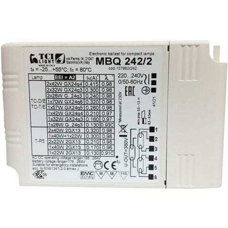 main image of "Mini ballast électronique TCI multilamp MBQ 242/2 137962/242"