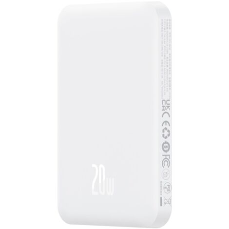 Mini banco de energía 5000mAh 20W + cable USB-C 20V/3A blanco