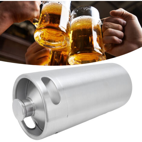 Mini barril de acero inoxidable de 3,6 litros con tapa para suministros de elaboración de cerveza casera