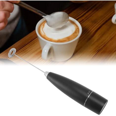 Mini batidora de mano, portátil, inalámbrica y recargable – para crema de café, batidora de bebidas, varillas – ABS, acero inoxidable 304, 95 g, 2 pilas AA, 3,5 x 24 cm, 1 unidad