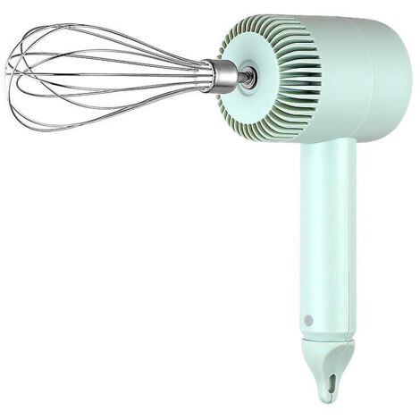 Mini batteur électrique portable sans fil vert pour gâteaux, pâtisserie et cuisine avec 2 agitateurs