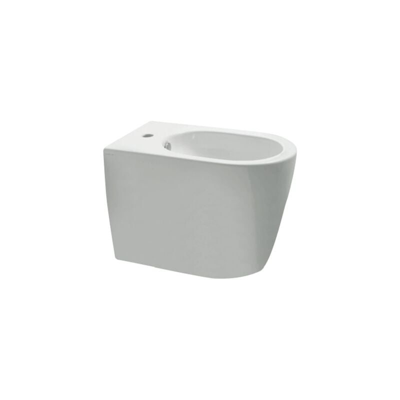 Mini bidet à poser au sol 35x48 cm en céramique blanc brillant - Cielo Smile