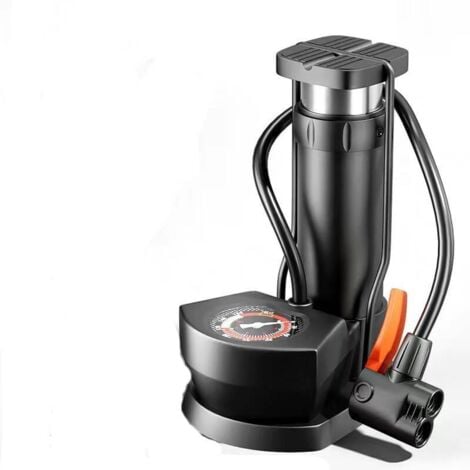 Mini Bike Pump, Portable Foot Bike Pump, with Pressure Gauge 11BAR/160PSI, for AV/DV/SV Valves, for Bikes, Ball, Swimming Ring