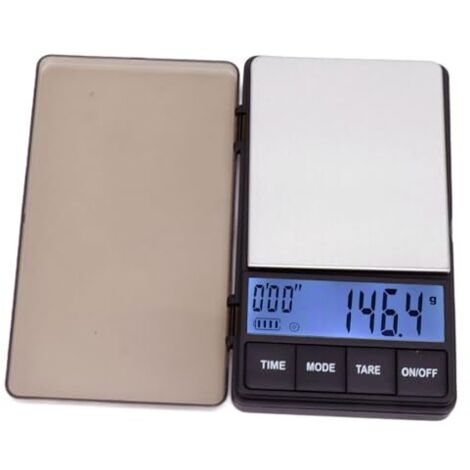 Mini bilancia da caffè, sensibile e precisa, portata 1000 g, precisione 0,1 g, con timer e funzione tara.