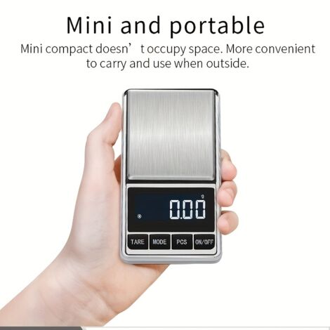Mini bilancia tascabile portatile in acciaio inossidabile, bilancia elettronica ad alta precisione (0,01 g) per gioielli