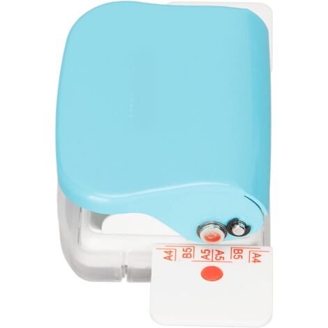 Mini-Bindemaschine, 6 Löcher, Cinch-Buchbindemaschine, 5-Blatt-Stanzer, für A4 30 Löcher, B5 26 Löcher, A5 20 Löcher, Flipchart-Innenseitenstanzer (Hellblau)