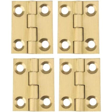 Mini bisagras plegables, herrajes para el hogar, bisagras para cajones de armarios, bisagras para puertas, color dorado, 25 x 20 x 1,2 mm (1 pulgada) - 4 unidades
