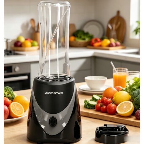 Mini blender rechargeable Aigostar 250W, petit mélangeur nomade 0,5L, idéal pour smoothies, jus et boissons fraîches, pratique au quotidien