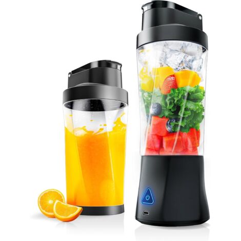 Mini Blender Smoothie Sans Fil, Mixeur Blender Portable Gobelet à Jus 700 ml  Batterie de 6000 mAh  Sans BPA  Rechargeable Mixe Smoothies pour Glace, Fruits,Shakes et Glaçons