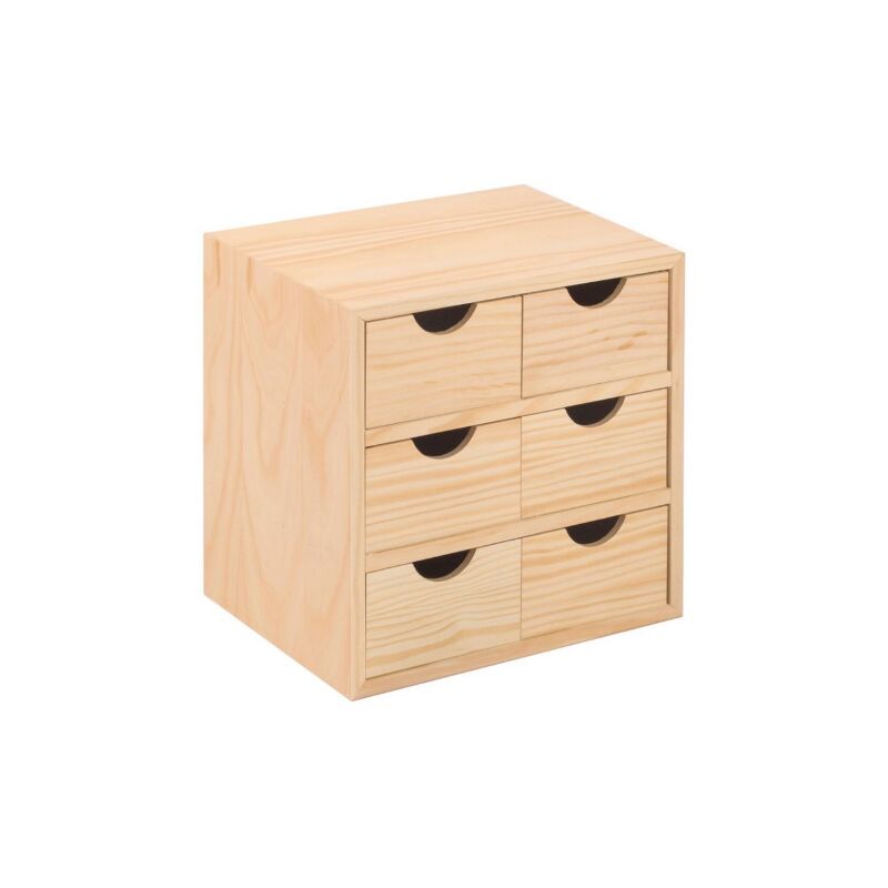 Mini commode polyvalente en bois avec 6 tiroirs cm 28x20x28h pour meubles