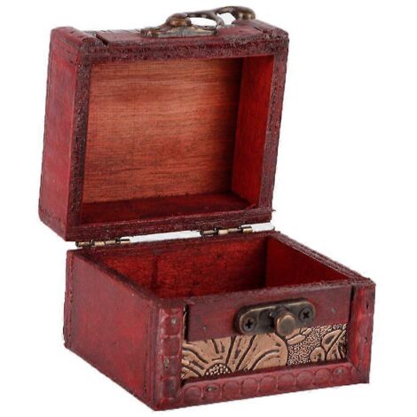 Mini boîte à bijoux vintage artisanale en bois, contenant pour bagues et boucles d'oreilles (Nénuphar)