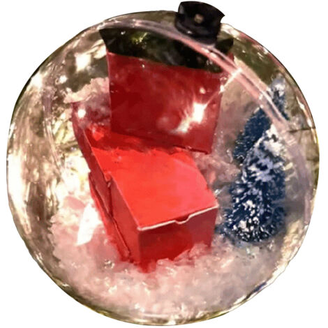 Mini Boîte Cadeau Ornement PVC 3.15in avec Noeuds Colorés - Décoration Amusante pour Noël et Halloween, Style 4