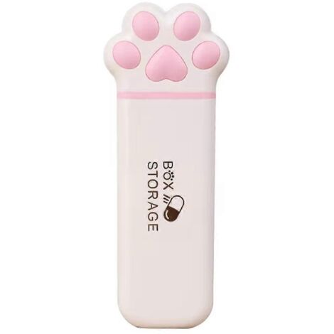 Mini boîte de rangement pour chat, idéale pour les médicaments, les bijoux et les petits objets - Rose clair