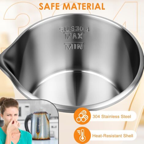 Mini bollitore elettrico pieghevole da 1 litro in acciaio inox da viaggio con vaporiera per uova, piccolo bollitore portatile da campeggio per campeggio, viaggi, vacanze, attività all'aperto