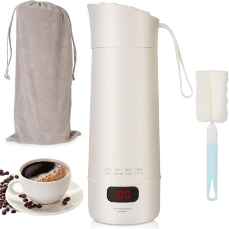 Mini bollitore elettrico portatile da viaggio da400ml,bollitore elettrico portatile,tazza a riscaldamento rapido,acciaio inossidabile304 con 4impostazioni di temperatura regolabili,per tè,latte,caffè