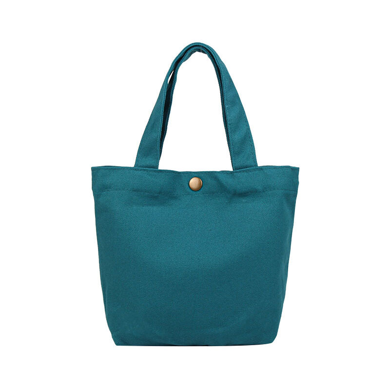 

Mini bolsa de lona de color solido simple para mujer, fiambrera portatil, bolsa de cosmeticos, bolsa de lona de algodon, Azul malaquita