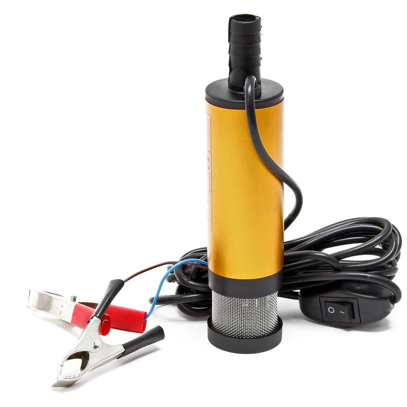 

Mini bomba 12l/min para drenaje de agua y gasoil con 8700 rpm, rejilla succión, extracción líquidos