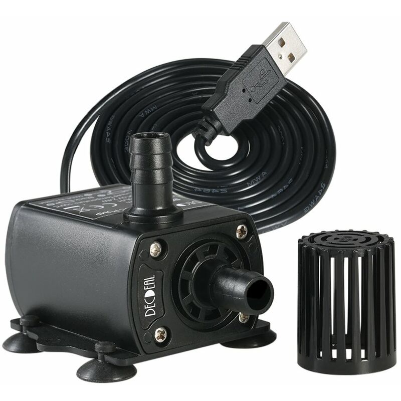 

Mini bomba de agua sin escobillas ultra silenciosa, acuario de fuente sumergible impermeable,Negro, 2,4 W