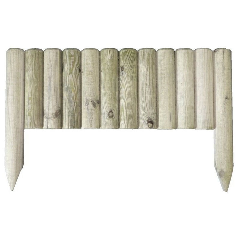 Bordure de jardin en bois - Bûches verticales - 55 x 20/35 cm