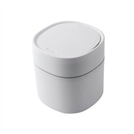Mini bote de basura de escritorio, bote de basura de escritorio de plástico creativo, bote de basura de mesa con tapa de botón, bote de basura pequeño para oficina en casa, baño, dormitorio, co