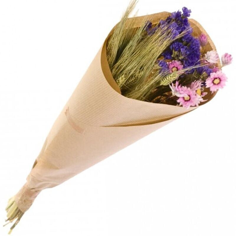 Naturalys - Mini bouquet Fleur Séchée Bleues Roses 50 cm