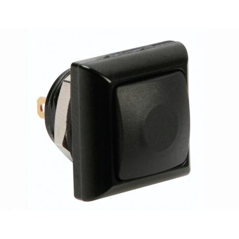 Mini bouton poussoir carre en metal avec bouton noir 1p spst off on