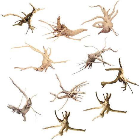 Mini branches de bois flotté pour aquarium (paquet de 10)