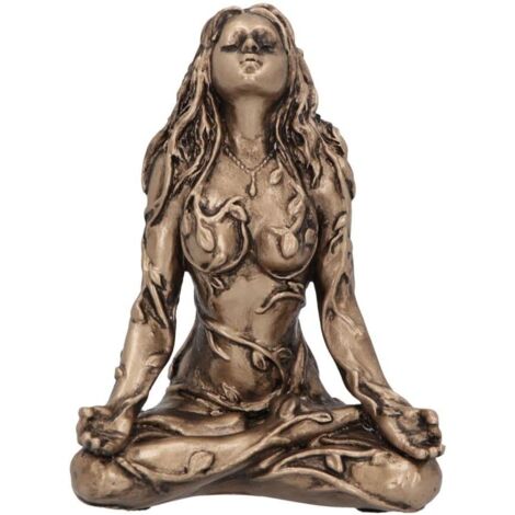 Mini Bronze Gaia Mother Figurine, 6.5cm, French Art Decor, Collectible Gift, Home Ornament
