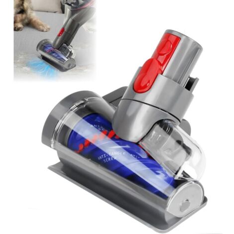Mini Brosse Turbine Anti-Enchevêtrement Compatible avec Dyson V7 V8 V10 V11 V15 Aspirateurs Sans Fil, Accessoire Motorisé Idéal pour Poils d’Animaux, Canapés, Matelas et Escaliers
