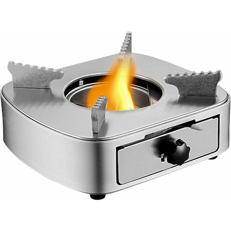 Mini brûleur de réchaud à alcool en acier inoxydable puissance de feu réglable coupe-vent Style de tiroir brûleur pour Barbecue Hotpot cuisine en