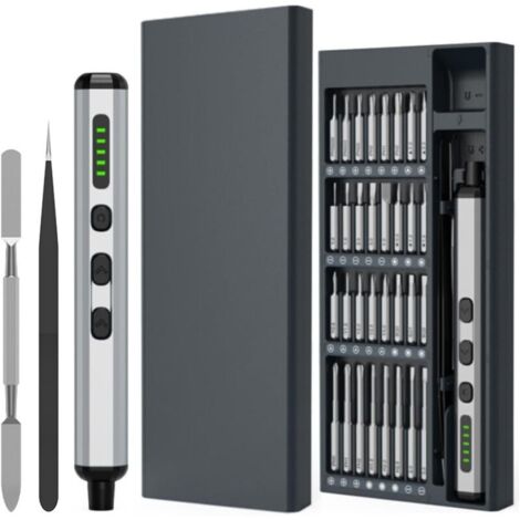 Mini cacciavite elettrico di precisione 68 in 1, 200 giri/min, con 68 punte da trapano, leva, luce LED e pinzette, kit di cacciaviti di precisione per la costruzione di PC